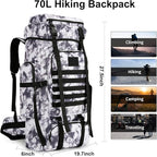 Hiking Backpack for Men 70L/100L Camping Backpack Military Rucksack Molle 3 Days Assault Pack for Climbing