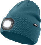 ATNKE LED Lighted Beanie Hat,USB Rechargeable 4 LED Running Headlamp Bright Cap with The Light Gifts for Men and Women