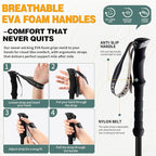 Trekking Poles - 2PC Hiking Poles for Backpacking, Ultralight Telescopic Walking Sticks, Aircraft-Grade 7075 Aluminum with EVA Foam Grips, Lightweight Hiking Sticks for Seniors Women Men