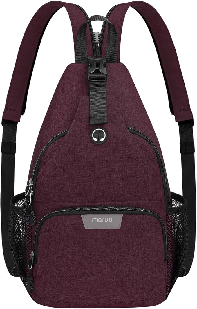 MOSISO Sling Backpack Travel Hiking Daypack, Crossbody Convertible Sling Bag with Front Pocket One Shoulder Chest Bag
