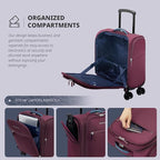 Verage Underseat Carry On Luggage with Wheels & USB Port,14 inch Wheeled Spinner Carry-on Luggages Bags for Airlines, Lightweight Overnight Suitcase for Men Women (14-Inch Compact Underseat Pro)