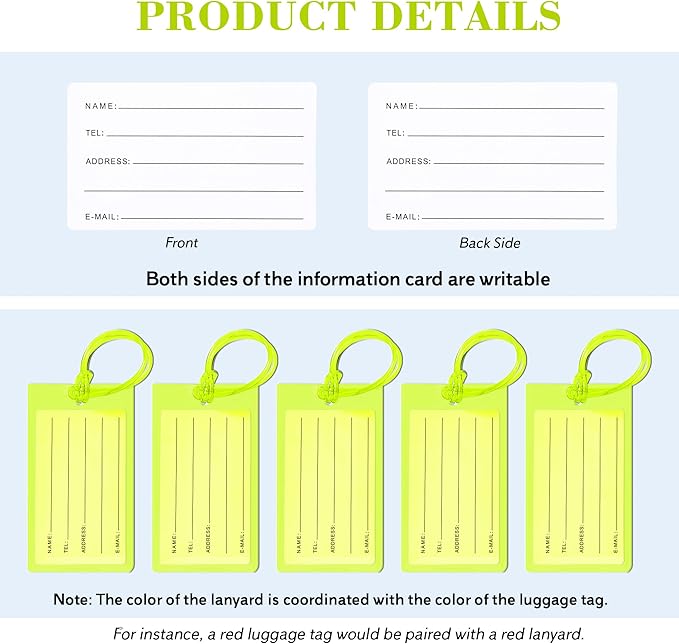 10 Pack Luggage Tags for Suitcases, Airplane Travel Essentials for Flying, International Travel Must Haves, and Luggage Accessories by Sodsay