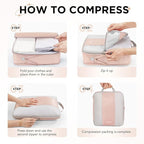 10 Set Compression Packing Cubes for Travel Gifts Women Mom,OlarHike Luggage Clothes Organizer for Travelers,Airplane/Cruise/Car/Train Travel Essentials,Compressible Expandable Saver Space Bags(Beige)