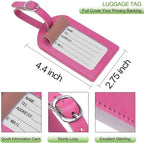 Passport Holder With Luggage Tag Travel Essentials Passport Cover Wallet RFID Blocking Leather Case International Must Haves Travel Accessories Women Men(115#Pink)