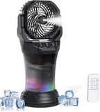 PANERGY Portable Misting Fan for Outdoors-30000mAh Rechargeable Battery, 4-Speed Fan,4 Spray Modes,RGB Light,2L Water Tank Built-in,90°Auto Oscillation&Tilt,Remote Control for Home/Camping/Beach/Patio