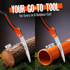 9-Inch Folding Camping Saw - Heavy Duty Pruning Saw with Triple-Cut SK5 Blade, 7 TPI Razor Teeth for Tree Trimming, Wood Cutting, Camping, Bushcraft, and Gardening Work