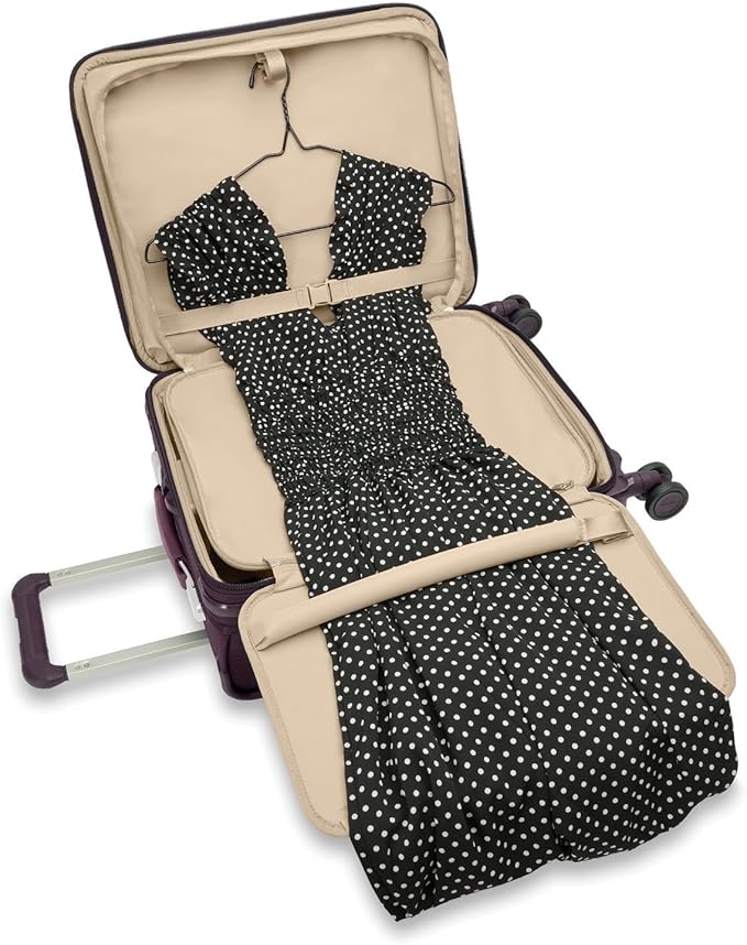 Briggs & Riley 21" Global Carry On Expandable Spinner - Luggage for International Travel, Suitcases with Wheels, Softside Rolling Bag for Men & Women, Self-Repairing Zipper - Baseline Collection, Plum