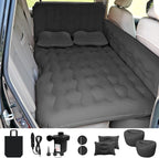 ISWEES Car Bed SUV Air Mattress, Car Air Mattress with Electric Pump, 2 Inflatable Pillows and 2 Footrests for Back Seat, Side Seat,Trunk Sleeping, Thickened Camping Bed - Black
