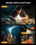 500LM Ultra Bright Running Lights for Runners, 10 Modes Mini EDC Flashlight with Spot & Flood Light, IP65 Waterproof Rechargeable Small Clip on Flashlight for Camping, Hiking, Jogging, Work