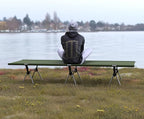 Camping Cot with Leg Extenders,Lightweight Portable Bed for Camping, Hiking, Travel, Beach, Home, Office Nap, Supports 330lbs, Easy Storage, Durable Design, Green