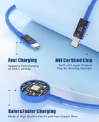 for Apple Watch Charger Fast Charging,3 in 1 Multi Chargers Cable with 20W USB C Charger, iWatch Charger Cord 6FT for iWatch Series Ultra 3/2/SE 3/11/10/9/8/7/6/5/iPhone17 15 16 Pro Max/14/13/12-Blue