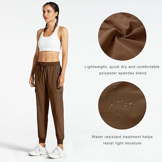 Libin Women's Cargo Joggers Lightweight Quick Dry Hiking Pants Athletic Lounge Casual Travel