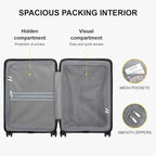 LEVEL8 Carry on Luggage Airline Approved, Carry-on Suitcases with Wheels, Lightweight Hardside Luminous Textured Luggage for Travel with Tsa Lock, 20 Inch, Navy