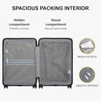 LEVEL8 Carry on Luggage Airline Approved, Small Carry-on Suitcases with Wheels, Lightweight Hardside Luminous Textured with Spinner Wheel, Tsa Lock, 18 Inch, Black