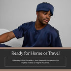 Lunya Sleep Mask with Box - Washable Silk Sleeping Mask and Headband for Beauty Routines - Thermoregulating Comfort for Restful Nights - Silk Eye Mask for Women - Large - Deep Blue