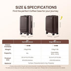 NINETYGO Carry On Luggage 22x14x9 Airline Approved, 20 Inch Suitcase with Front Compartment, Coffee-Infused PC Hard Shell, Eco-Friendly, Cup Holder, Clamshell, TSA Lock, Spinner Wheels (Latte)