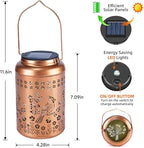 2Pack Cardinal Solar Lanterns Outdoor Waterproof Garden Decor Gifts for Women Mom Grandma Hanging Solar Lights Metal Christmas Gifts Decorative Lantern for Yard, Patio, Lawn, Pathway, Landscape