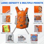 Hydration Backpack 20L Lightweight Breathable Water Backpack with 2L Water Bladder, Adjustable Chest Straps Running Hydration Vest for Cycling, Hiking, Climbing