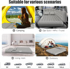 Car Air Mattress, Inflatable SUV Truck Car Camping Mattress for Back Seat, Thickened Travel Car Bed Sleeping Pad with Car Air Pump 2 Pillows (Grey)