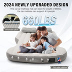 Self-Inflating Car Air Mattress for Tesla Model Y 2025 2024-2020 / Model Y Juniper 2026 Accessories Outdoor Camping Air Bed with 2 Pillows Built-in Pump Air Couch Flocking Air Cushion (Beige&Gray)
