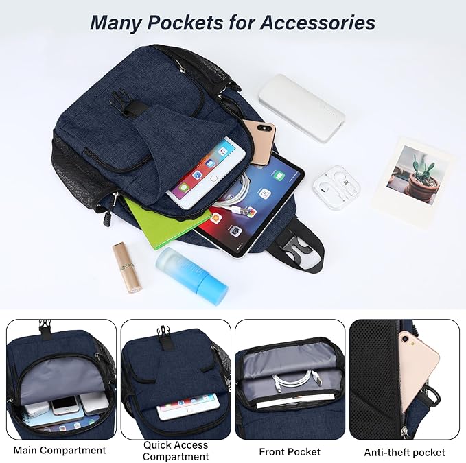 MOSISO Sling Backpack Travel Hiking Daypack, Crossbody Convertible Sling Bag with Front Pocket One Shoulder Chest Bag