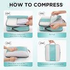 8 Set Compression Packing Cubes for Travel Essentials,Compressible Expandable Packing Cubes for Suitcase,OlarHike Luggage Organizer Bags for Travel,Handy Helper for Organizing Clothes(New Blue Green)