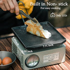 Naturehike Camping Frying Pans Nonstick With Folding Handle, Square Portable Grill Pan for Cooking, Cookware Lightweight Skillet for Indoor & Outdoor Grilling, Backpacking Picnic Hiking(7.7*8.9 inch)