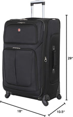 SwissGear Sion Softside Expandable Luggage, Black, Checked-Large 29-Inch
