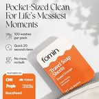 FOMIN - Antibacterial Paper Soap Sheets Tin for Traveling - (300 Sheets) Orange - Portable Travel Hand Soap Sheets, Dissolvable Mini Camping Hand Soap for Hand Washing