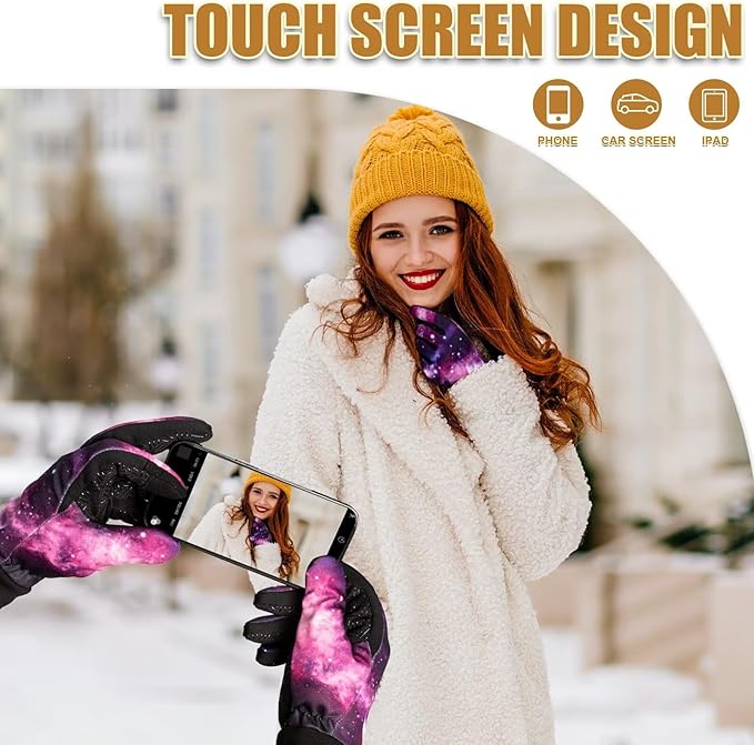 Pixel Panda Running Gloves for Men, Winter Warm Bike Glove for Smart Phone Texting with Non-Slip Silicone Gel - Thermal Windproof and Waterproof for Running, Cycling, Driving