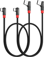 SUNGUY Right Angle USB C to A Cable 2Pack [1.5FT/0.5m] 3A Short 90 Degree USB 2.0 USB A to C Fast Charging Data Sync Cable Nylon Braided for iPhone 16 15 Pro/Pro Max/Plus, Samsung Galaxy S24/S23
