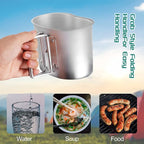 Military Canteen Cookware Set Include 1 QT Military Army Aluminum Alloy Canteen 0.5 QT Multi-Functional Water Bottle with Grab Handled Cup Green Canvas Cover Bag for Outdoor Camping Hiking