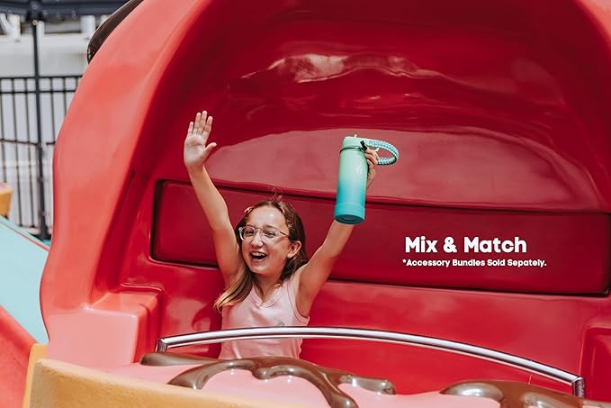 HYDRO CELL Stainless Steel Insulated Water Bottle with Straw - For Cold & Hot Drinks - Metal Vacuum Flask with Screw Cap and Modern Leakproof Sport Thermos for Adults (Mint/Green 18oz)