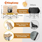 KingCamp Butterfly Chair Oversized XL Camping Chairs for Adults Padded Folding Comfy Camp Chairs 300lbs Heavy Duty with High Back for Bedroom Living Room Dorm Rooms Outdoor Patio Lawn