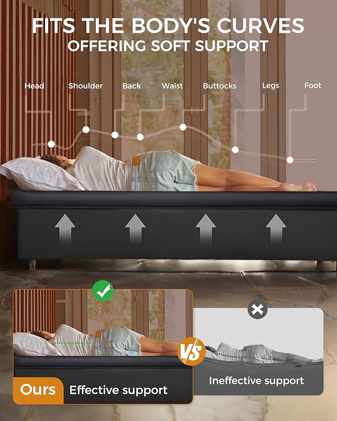 KingCamp Self Inflating Sleeping Pad, R 7.1/7.9 Dual Sided Air & Foam Camping Mattress 2 Person for All Seasons, 3" Thick Full Size Double Sleeping Pad for Camp Tent Outdoor Car, PVC Free