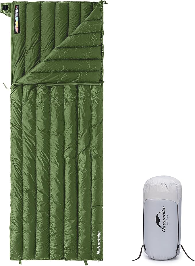 Naturehike Ultralight Backpacking RDS Down Sleeping Bag for Adults, 650 Fill Power Sleeping Bag for 42/52℉, 20oz Compact Lightweight Sleeping Bags for Hiking Camping 3 Seasons