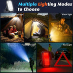 LED Camping Lantern Rechargeable, 10000mAh Portable Camping Lights up to 120+ Hours, 12 Light Modes, Dimmable, LCD Digital Display, Waterproof, Camping Essentials for Power Outages, Emergency