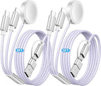 Temdan 2Pack for Apple Watch Charger, 3 in 2 Multi Charging Cable, iPhone Charger, USB A/Type C/Lightning Cable, Portable Travel Essentials Designed for iWatch Ultra/SE/11-1 & iPhone 17-12/ iPad-5Ft