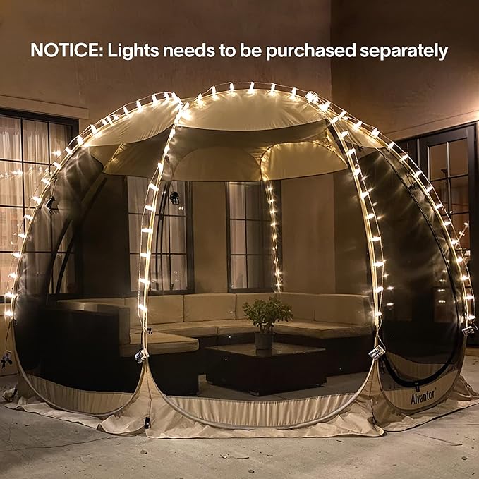 Alvantor Screen House Gazebo, 6-10-15 Person Pop Up Igloo Screened Canopy Tent with Mosquito Netting Sides, Instant UV Resistant Sun Shelter for Garden, Patio, Backyard