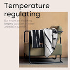 100% Wool Blanket, 62" x 86", Warm, Thick, Washable, Military Wool Blanket, Great for Camping, Outdoors, Sporting Events, Survival Kits,Black White Striped