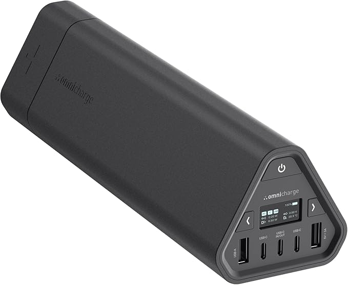 Omni 40C+ 38400mah/142wh Professional Premium Portable Power Bank with 100W USB-C Port – Laptop Power Bank, Universal Charger for All Devices, Fast Charging USB-C & QC 3.0 Ports, HDMI & SD Card Reader