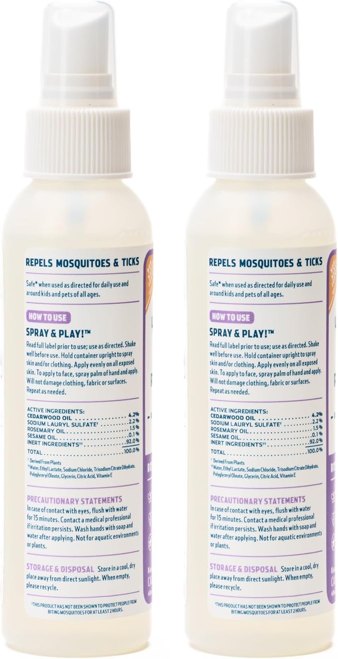 Wondercide - Mosquito, Tick, and Insect Repellent with Natural Essential Oils - DEET-Free Bug Spray and Killer - Safe for Family - Rosemary 2-Pack of 4 oz Bottle