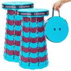Upgraded 2 Pack Portable Collapsible Stool,Folding Camp Stool for Adults,Retractable Lightweight 400lbs Sturdy Height Adjustable for Fishing Hiking Camping Gardening Travel BBQ (Blue Purple)