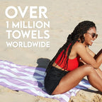 Dock & Bay Customized Beach Towel - Quick Dry, Sand Free - Compact, Lightweight - 100% Recycled - Includes Bag - Cabana Light - Lombok Lilac - Large