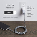 Amazon Basics 2-Pack USB-A to Lightning Cable, Apple MFi Certified, Nylon Braided Cord for iPhone 14 13 12 11 X Xs Pro, Pro Max, Plus, iPad, Data Sync, 3 Foot, Dark Gray