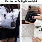 Square Earbud Case Portable EVA Carrying Case Storage Bag Tech Pouch Cell Phone Accessories Organizer with Carabiner for Earphone, Earbud, Earpieces, SD Memory Card, Camera Chips, Black
