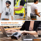 10000mAh Personal Waist Fan, USB Rechargeable Clip The Waist For Working,10 Speed & 40H Cooling and Heatstroke Prevention For Outdoor Travel Camping (K60-gray, 12000mAh)