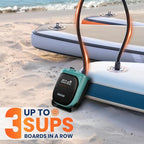 Overmont Paddle Board Pump Electric Portable, 20PSI Rechargeable SUP Air Pump with Auto-Off, Fast Dual Stage Inflation & Deflation, LCD Display, 12V Car Adapter for Inflatables, Kayaks, Boats, Tents