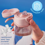 b.box 15 oz Sport Spout Kids Water Bottle for School, Sports, Travel, Daycare. Leakproof, Spill Proof, Dishwasher Safe. Easy Grip Triangle Shape, Durable Tritan Material. BPA Free.