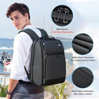 FENRUIEN 17 Inch Travel Backpack Gray, Expandable Water Resistant Computer Backpack with USB Port, Laptop Bag for Business/College/Work